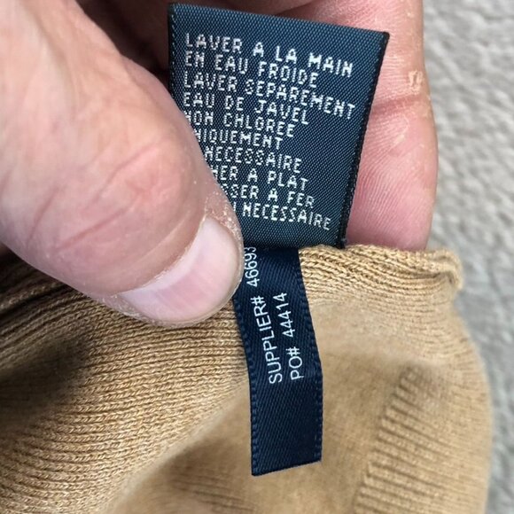 Polo Ralph Lauren Mens Sweater Large V-Neck Pullover Long Sleeve Brown Cotton - Picture 12 of 14